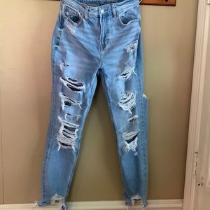 AE stretch ripped mom jeans. 0R.